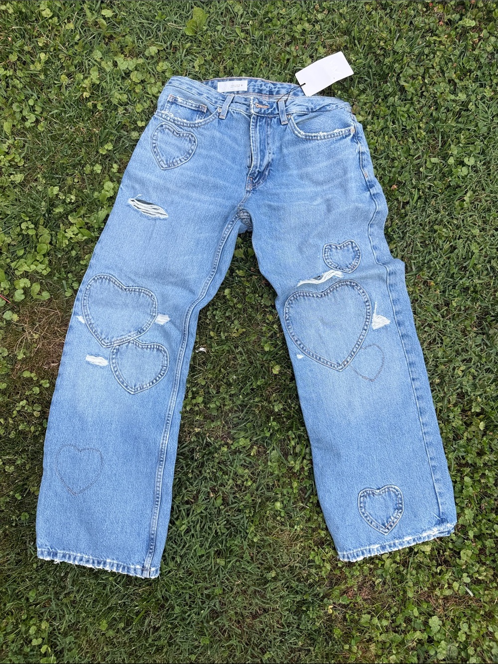Zara Light Blue Distressed Denim Jeans